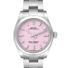 Rolex Oyster Perpetual Midsize Candy Pink Dial Steel Ladies Watch 277200