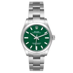 Rolex Oyster Perpetual Midsize Green Dial Automatic Steel Ladies Watch 277200
