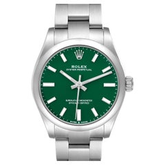 Rolex Oyster Perpetual Midsize Quadrante Verde Orologio Automatico da Donna in Acciaio 277200