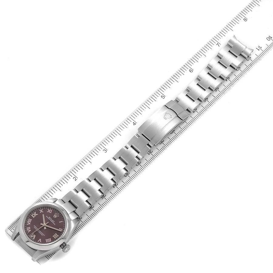 Rolex Oyster Perpetual Midsize Red Grape Dial Ladies Watch 177200 Box Card 5