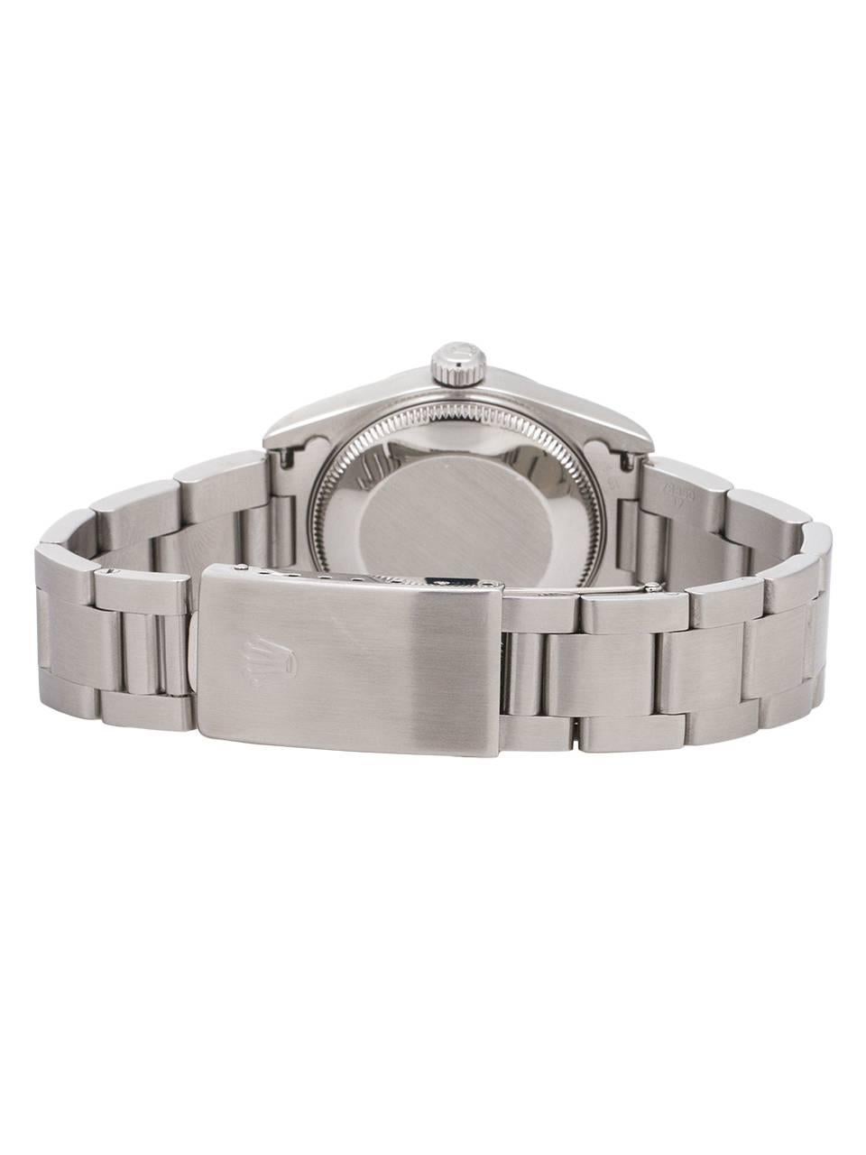 Women's or Men's Rolex Stainless Steel Oyster Perpetual self winding wristwatch Ref 67480, c1996