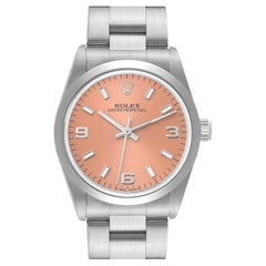 Rolex Oyster Perpetual Midsize Salmon Dial Steel Ladies Watch 67480