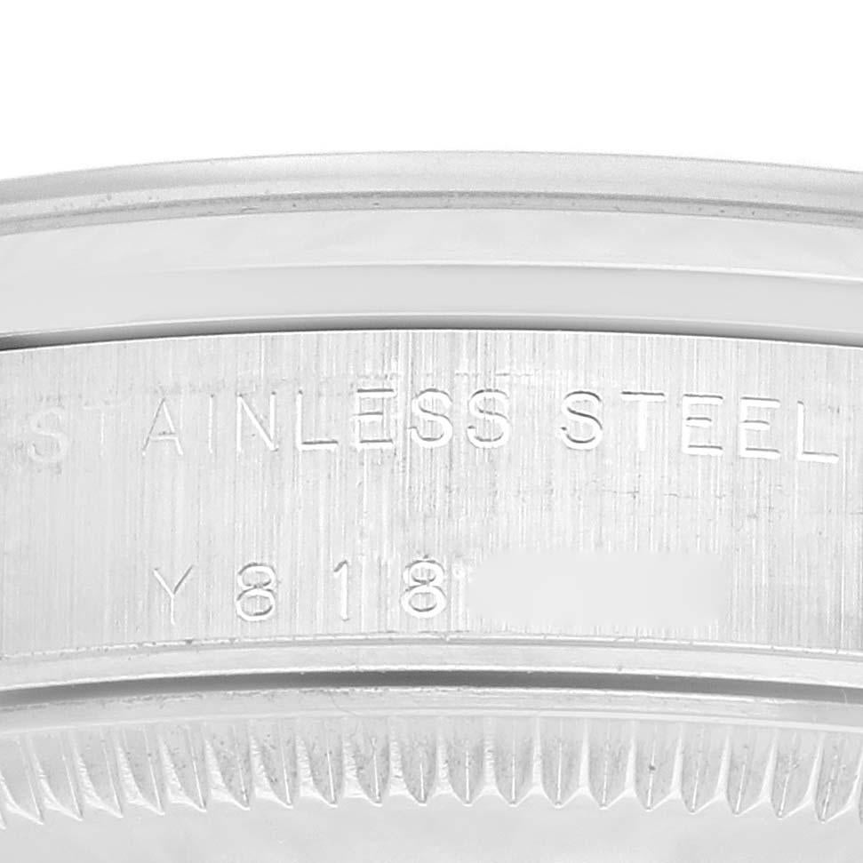 Rolex Oyster Perpetual Midsize Lachs Zifferblatt Stahl Damenuhr 77080 Box Papiere im Zustand „Hervorragend“ in Atlanta, GA