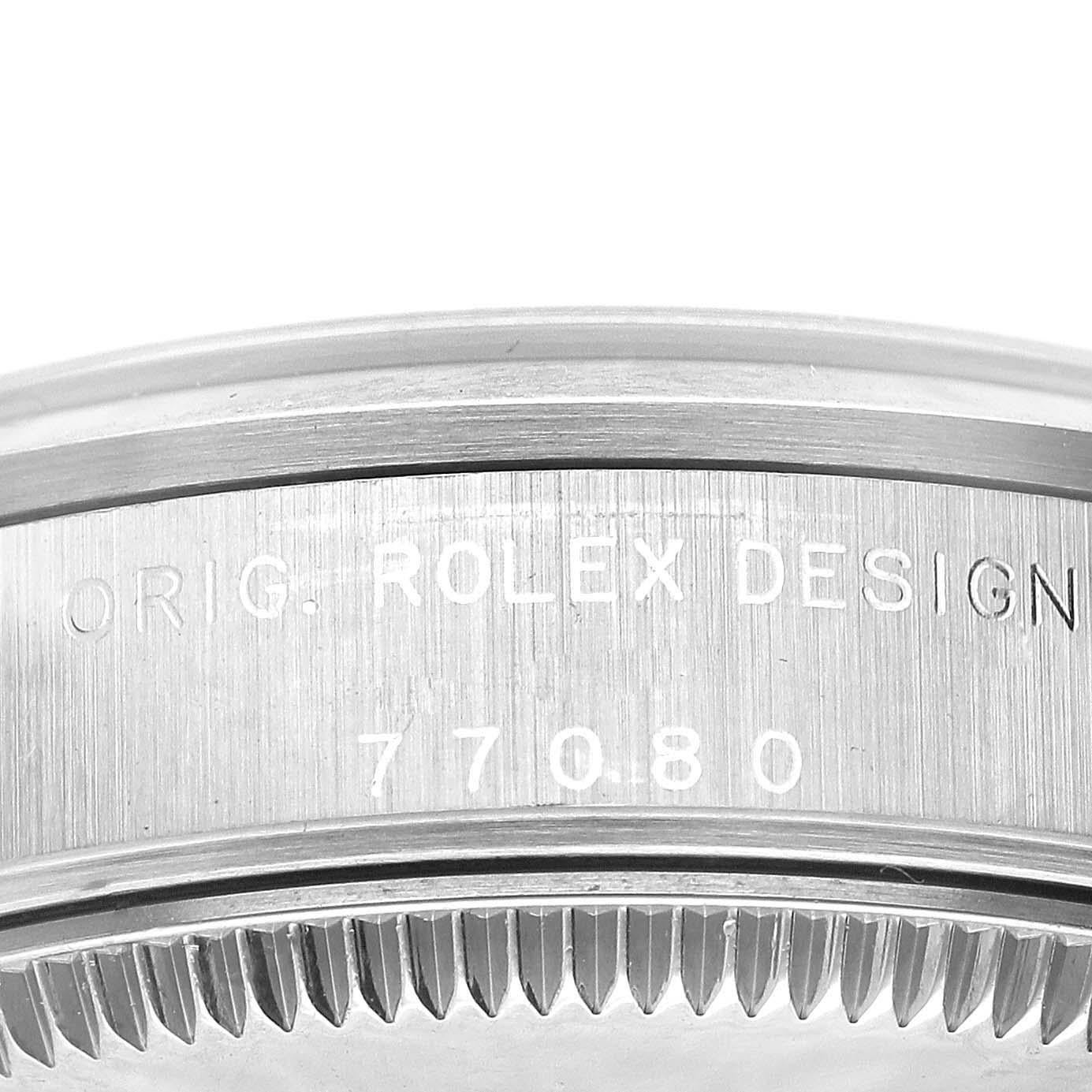 Rolex Montre Oyster Perpetual en acier avec cadran saumon, taille moyenne, pour femmes 77080 3