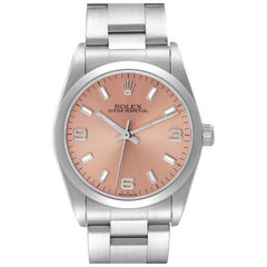 Rolex Oyster Perpetual Midsize Salmon Dial Steel Ladies Watch 77080