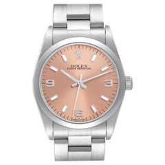 Rolex Oyster Perpetual Midsize Salmon Dial Steel Ladies Watch 77080