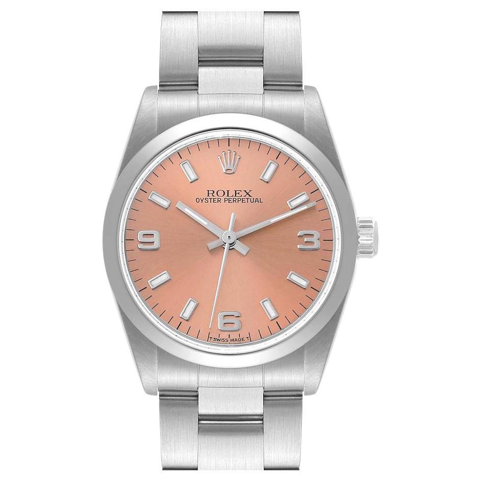 Rolex 67230 Oyster perpetual Salmon Dial Ladies Watch at 1stDibs