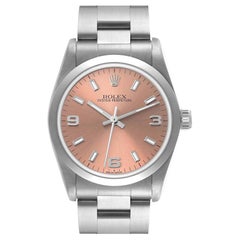 Rolex Oyster Perpetual Midsize Salmon Dial Steel Ladies Watch 77080