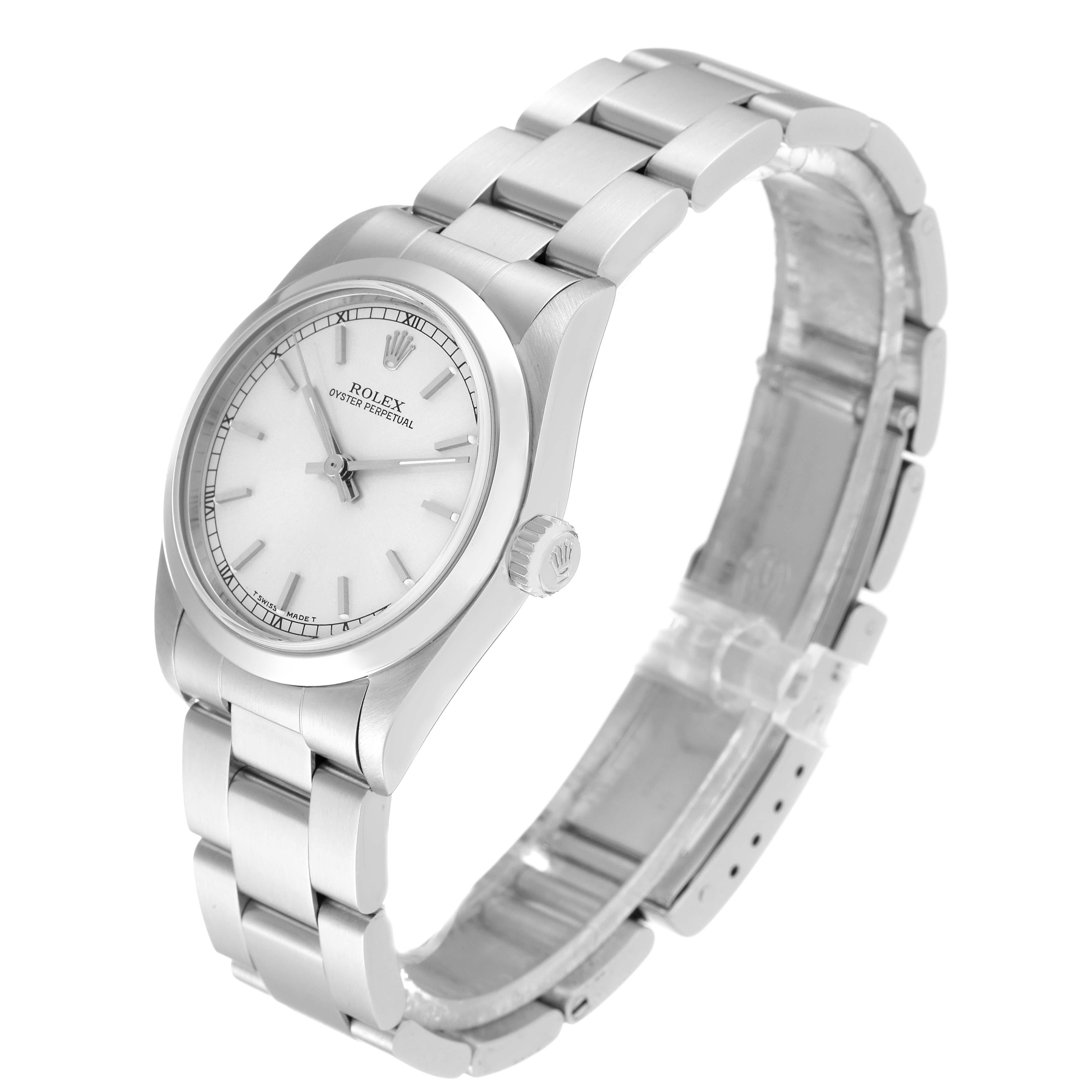 Rolex Oyster Perpetual Midsize Silver Dial Steel Ladies Watch 67480 6