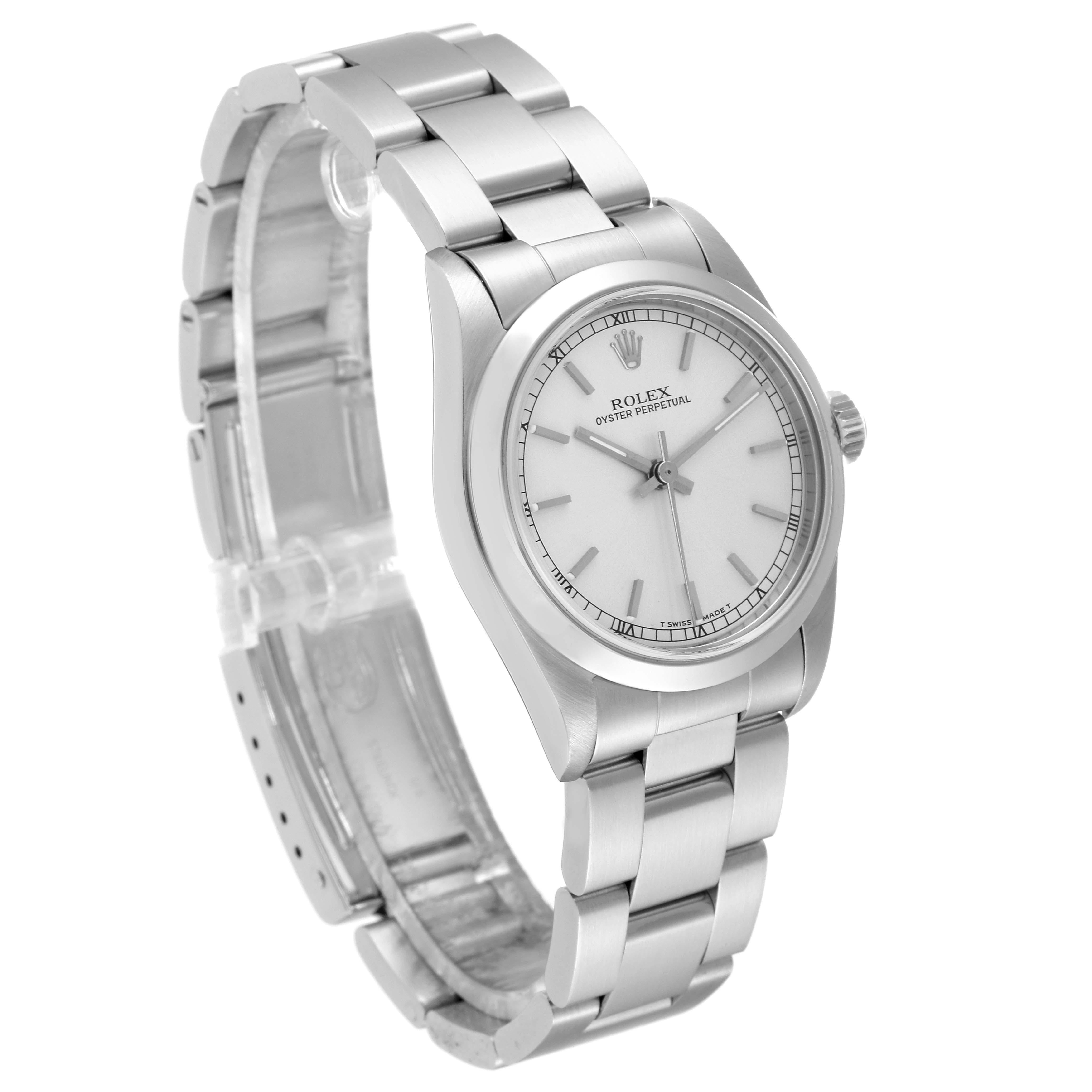 Rolex Oyster Perpetual Midsize Silver Dial Steel Ladies Watch 67480 4