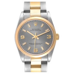 Rolex Oyster Perpetual Midsize Slate Dial Steel Yellow Gold Ladies Watch 77483