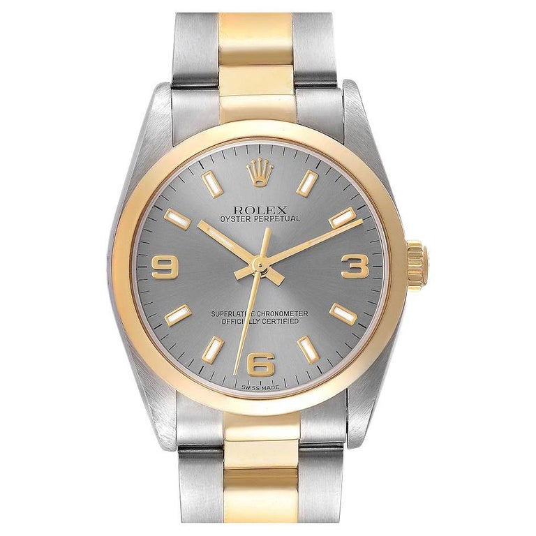 Rolex Oyster Perpetual Midsize Schiefer Zifferblatt StahlGelbgolduhr