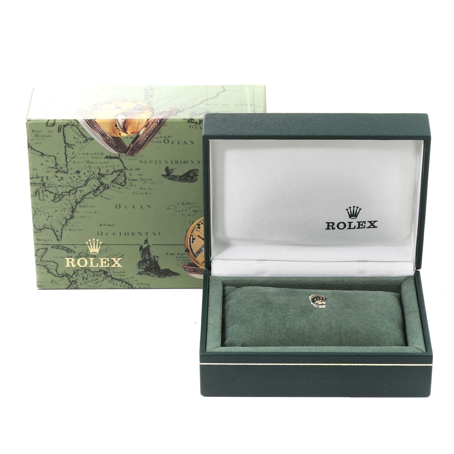 Rolex Oyster Perpetual Midsize Stahl Weißgold Blaues Zifferblatt Damenuhr 67514 im Angebot 8