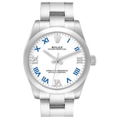 Rolex Oyster Perpetual Midsize White Dial Steel Ladies Watch 177200 Box Card