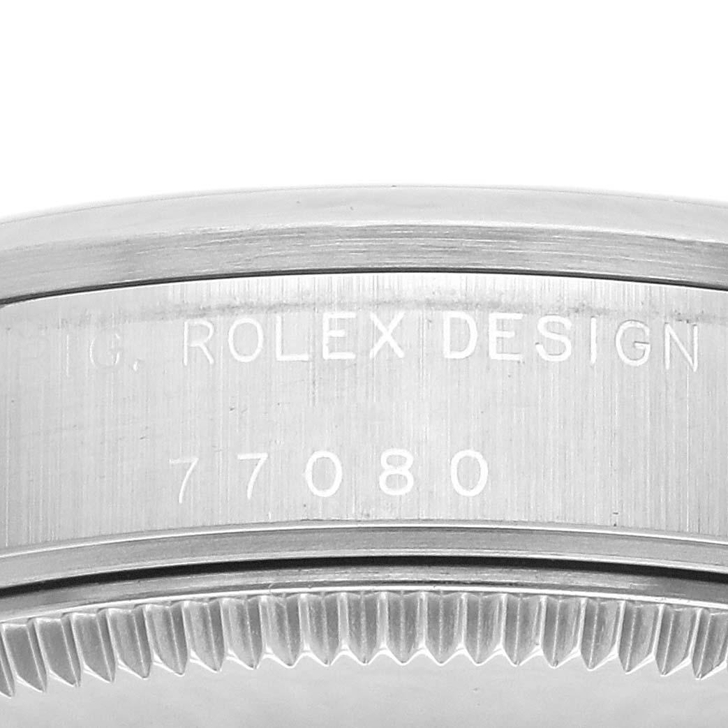 Rolex Oyster Perpetual Midsize Weißes Zifferblatt Stahl Damenuhr 77080 Box Card 3