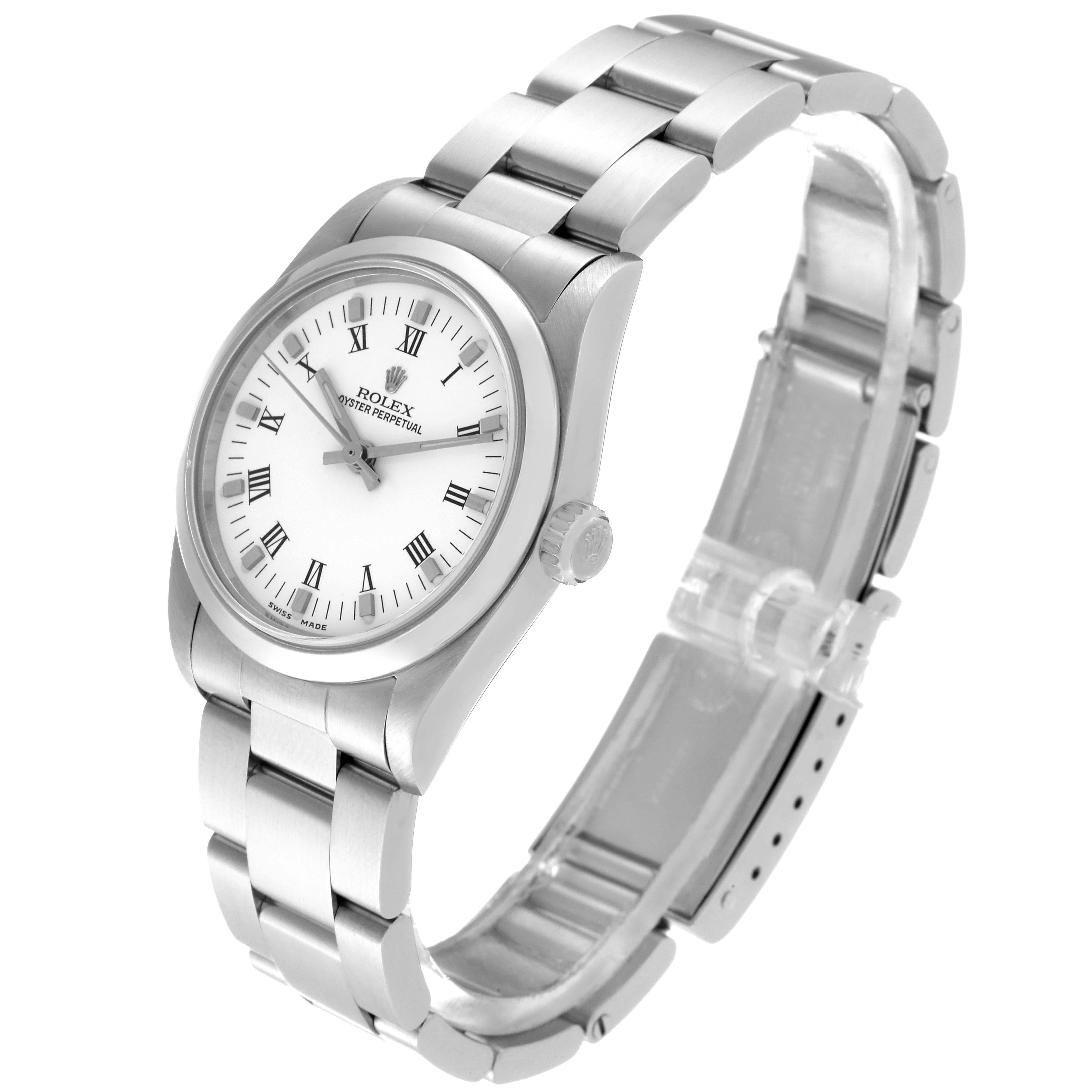 Rolex Oyster Perpetual Midsize White Dial Steel Ladies Watch 77080 Box Card 4