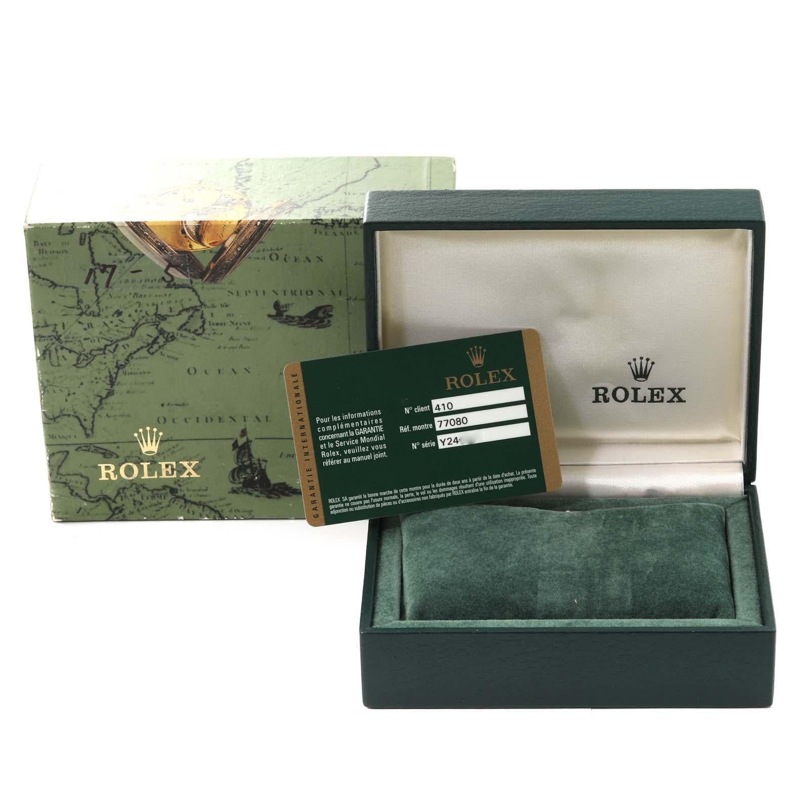 Rolex Oyster Perpetual Midsize Weißes Zifferblatt Stahl Damenuhr 77080 Box Card 6