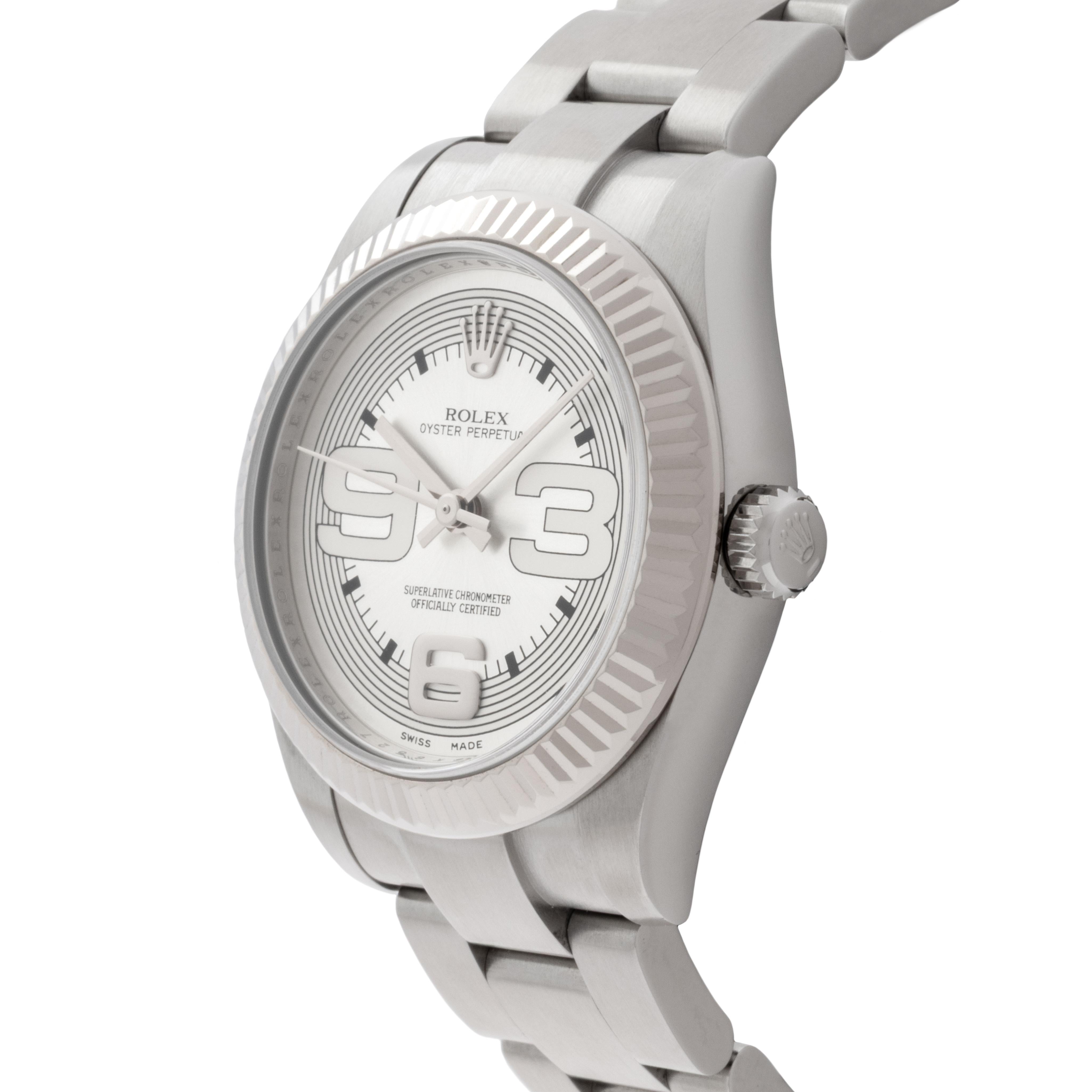 Rolex Oyster Perpetual Model 179234 Lunette en or blanc 18 carats et acier inoxydable Unisexe en vente
