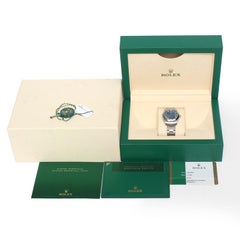 Rolex Oyster Perpetual No-Date Blue Dial Midsize Steel Watch 177200