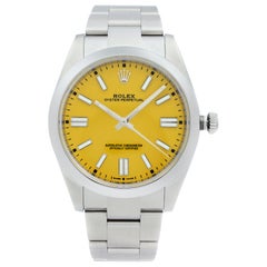 Rolex Oyster Perpetual No Date Steel Yellow Dial Automatic Men's Watch 124300