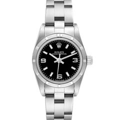 Rolex Oyster Perpetual Non-Date Black Dial Ladies Watch 76030