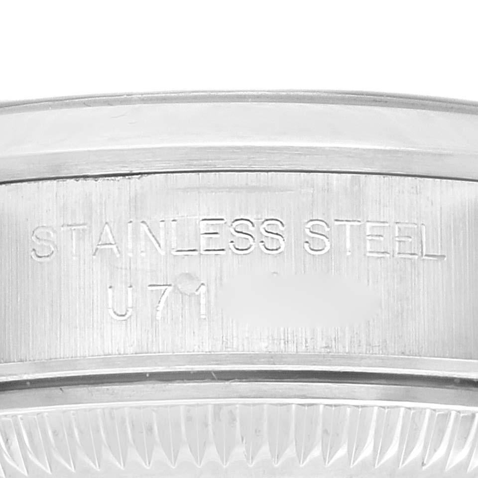 Rolex Oyster Perpetual Non Date Blaues Zifferblatt Stahl Damenuhr 67180 Box Papiere im Angebot 4