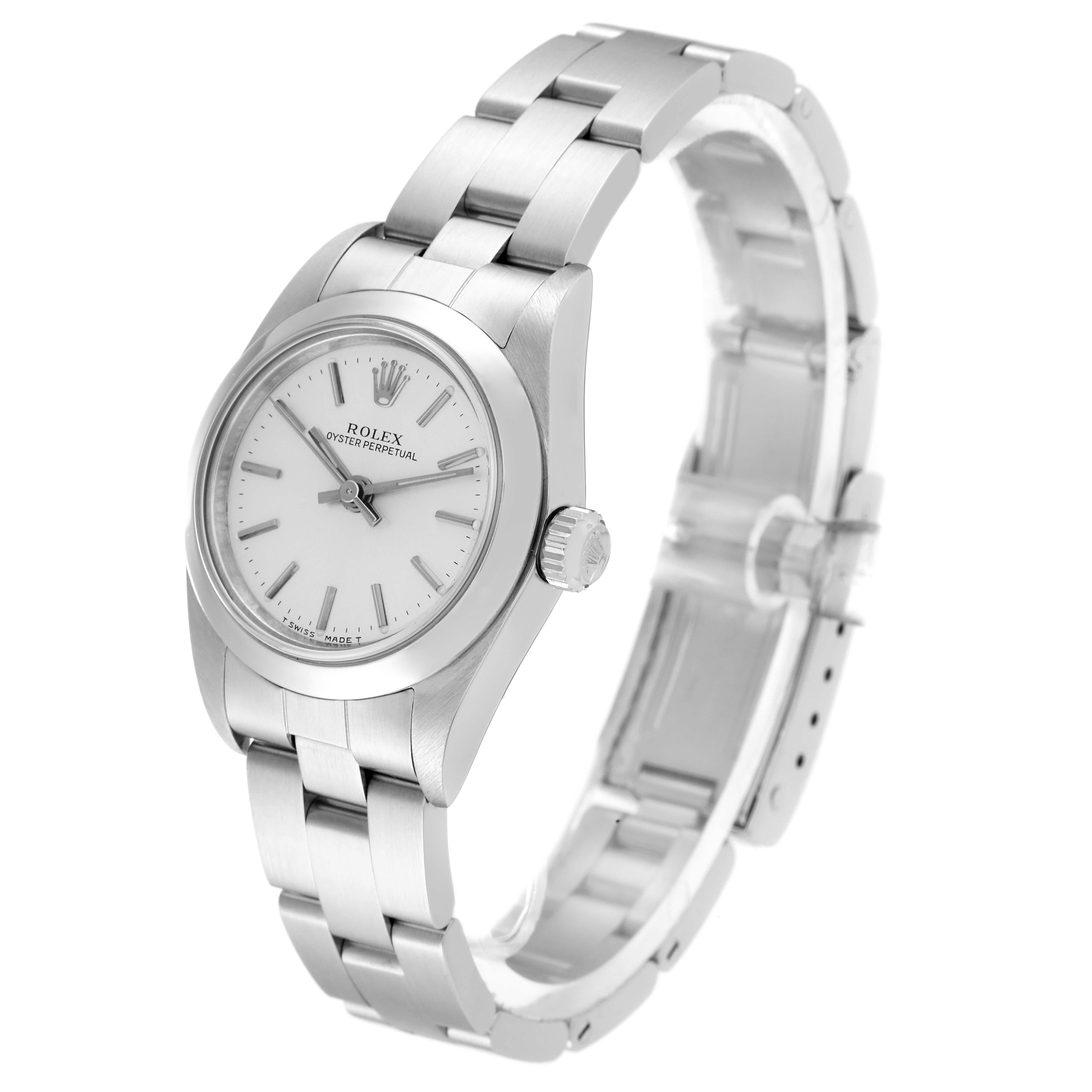 Women's Rolex Oyster Perpetual Non-Date Steel Ladies Watch 76080 Box Papers