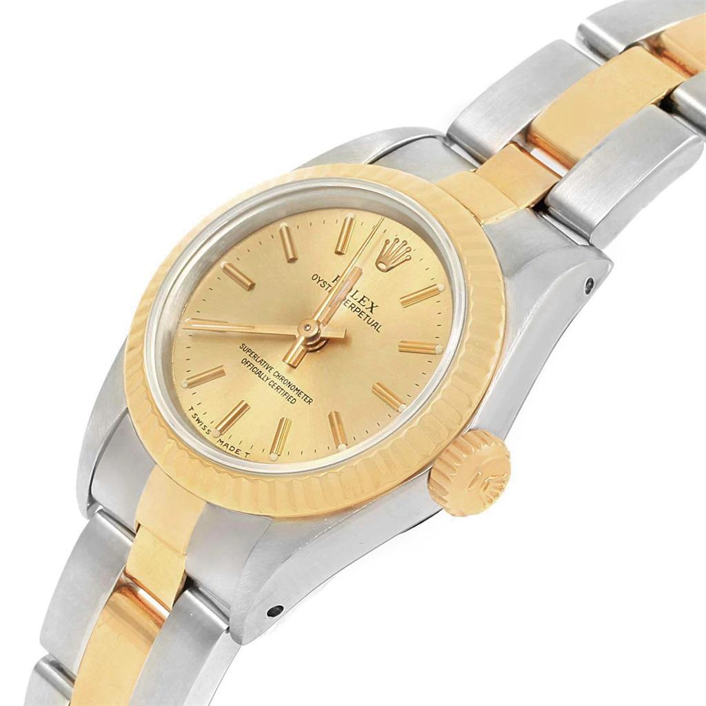 Rolex Oyster Perpetual Non Date Steel Yellow Gold Ladies Watch 67193 6