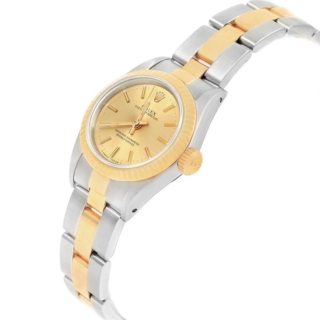 Rolex Oyster Perpetual Non Date Steel Yellow Gold Ladies Watch 67193 3
