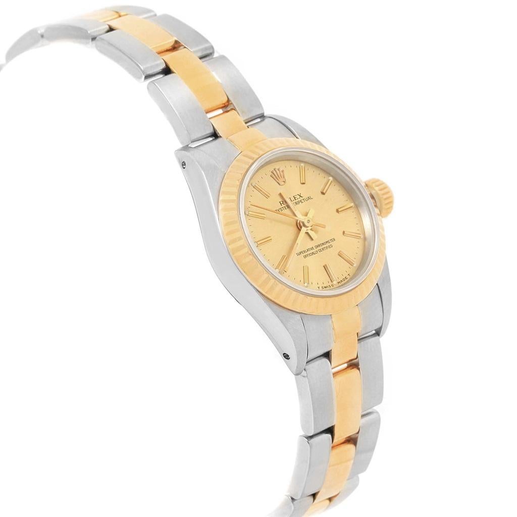 Rolex Oyster Perpetual Non Date Steel Yellow Gold Ladies Watch 67193 5