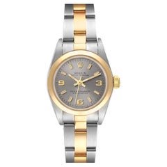 Rolex Oyster Perpetual Non-Date Steel Yellow Gold Slate Dial Ladies Watch 76183