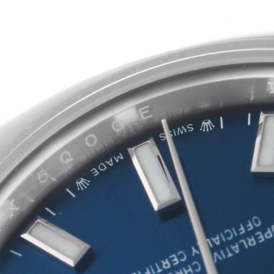 Rolex Oyster Perpetual Nondate Blue Dial Steel Ladies Watch 276200 Unworn For Sale 2