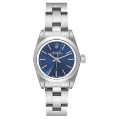 Rolex Oyster Perpetual Nondate Blue Dial Steel Ladies Watch 67180