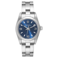 Rolex Oyster Perpetual Nondate Blue Dial Steel Ladies Watch 76080