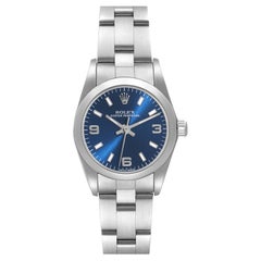 Rolex Oyster Perpetual Nondate Blue Dial Steel Ladies Watch 76080