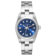 Rolex Oyster Perpetual Nondate Blue Dial Steel Ladies Watch 76080