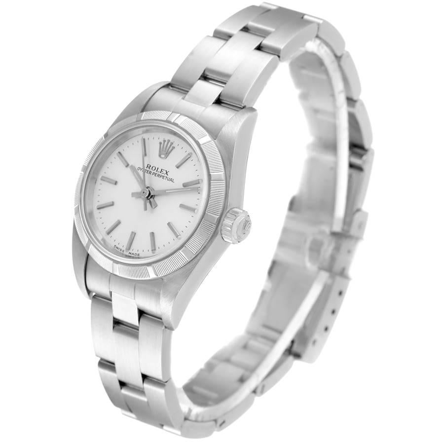 Women's Rolex Oyster Perpetual Nondate Silver Dial Ladies Watch 76030