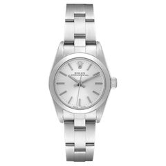 Rolex Oyster Perpetual Nondate Silver Dial Ladies Watch 76080 Box Papers