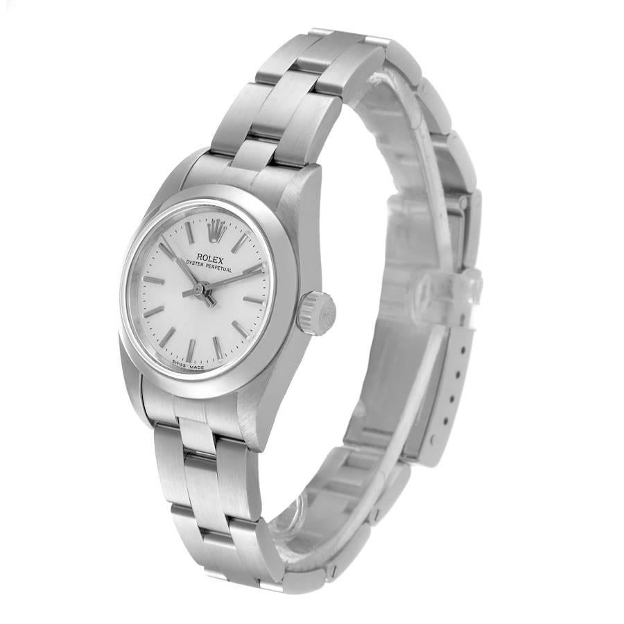Women's Rolex Oyster Perpetual Nondate Silver Dial Ladies Watch 76080
