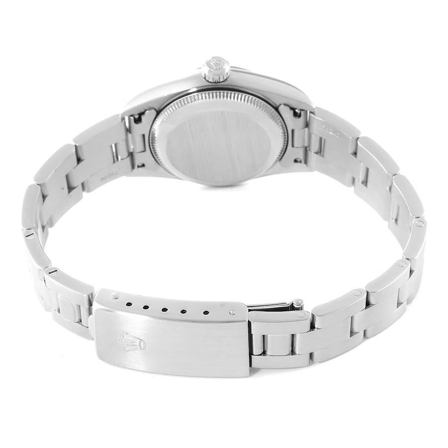 Rolex Oyster Perpetual Montre pour femme avec cadran en argent et cadran non date 76080 en vente 5