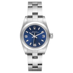 Vintage Rolex Oyster Perpetual Nondate Steel Blue Dial Ladies Watch 67180
