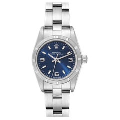 Vintage Rolex Oyster Perpetual NonDate Steel Blue Dial Ladies Watch 76030
