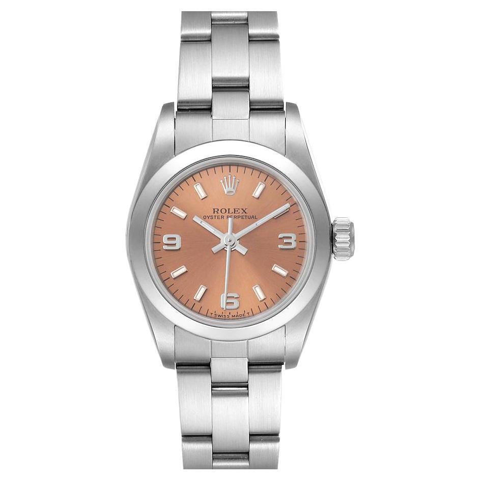 Rolex Oyster Perpetual Salmon Dial Oyster Bracelet Ladies Watch 67230