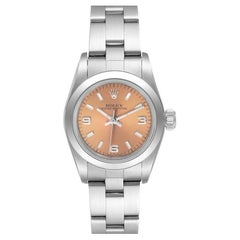 Rolex Oyster Perpetual Nondate Steel Salmon Dial Ladies Watch 67180