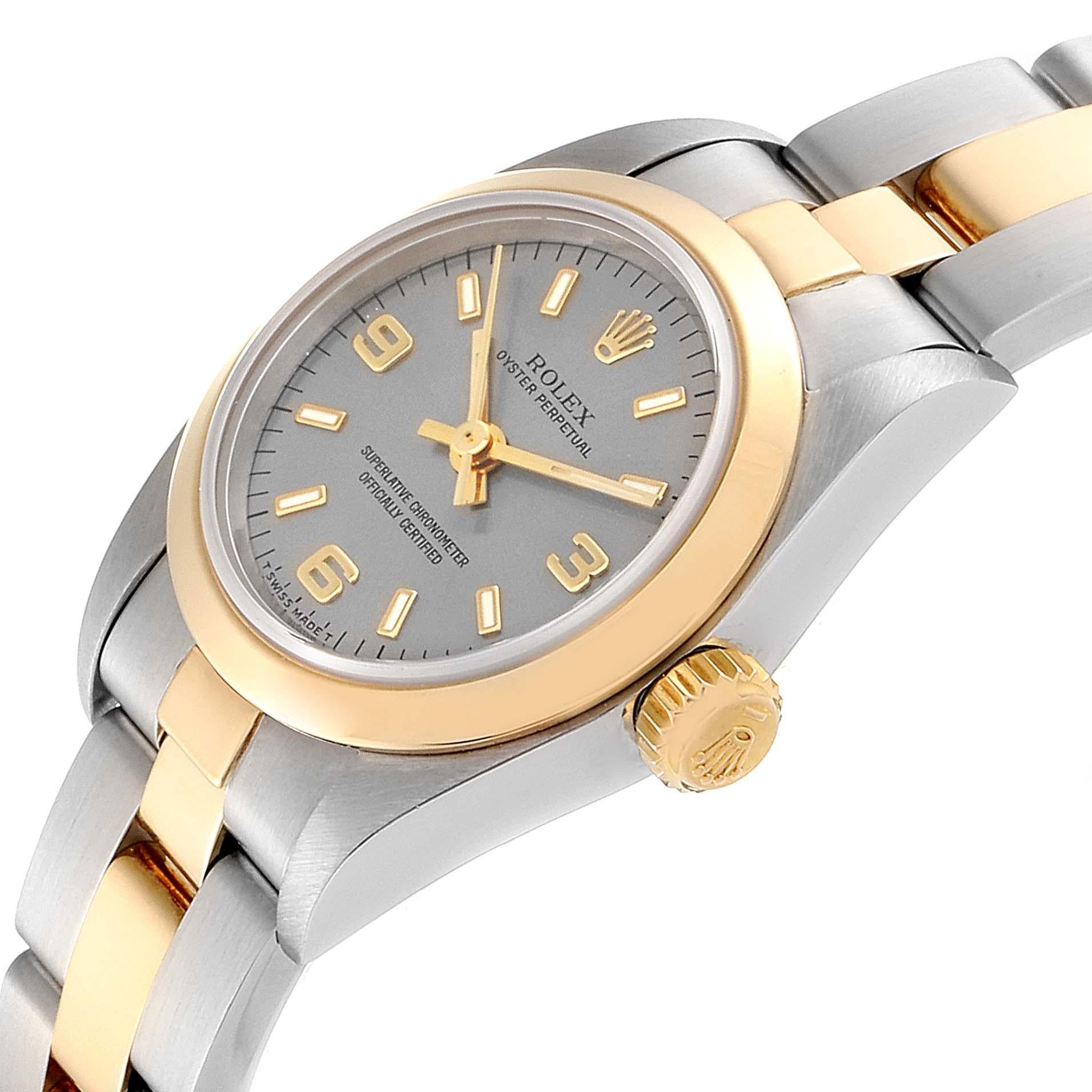Rolex Oyster Perpetual NonDate Steel Yellow Gold Ladies Watch 67183 For Sale 1