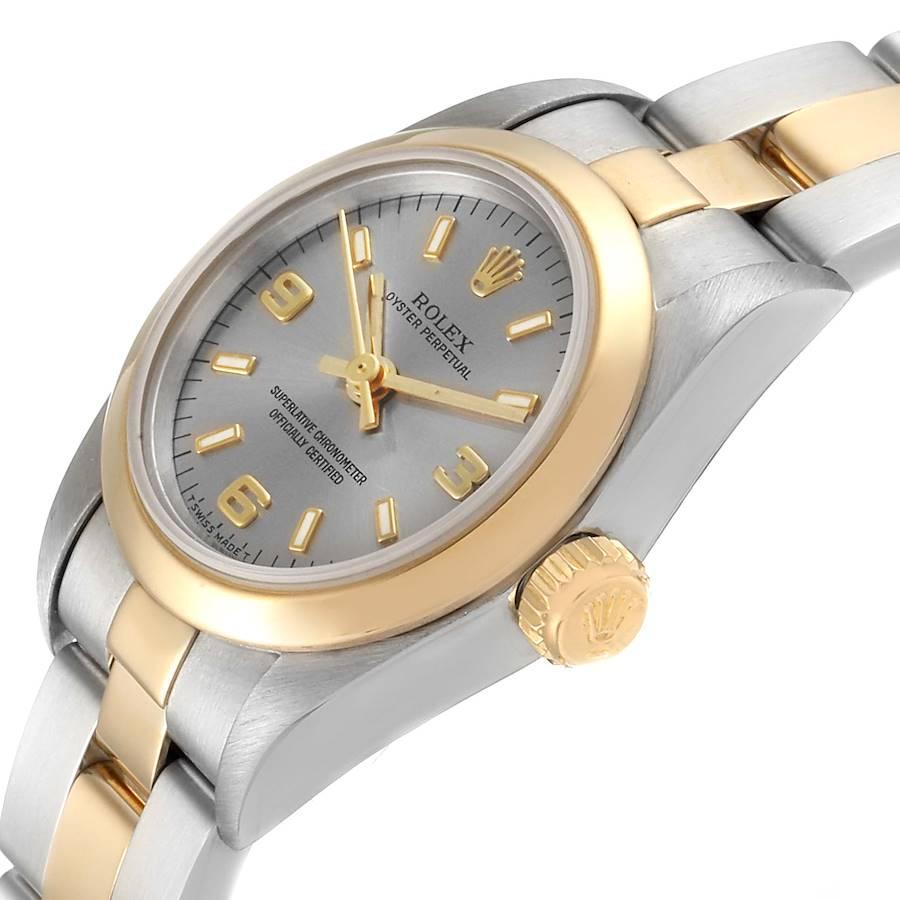 Rolex Oyster Perpetual NonDate Steel Yellow Gold Ladies Watch 67183 For Sale 1