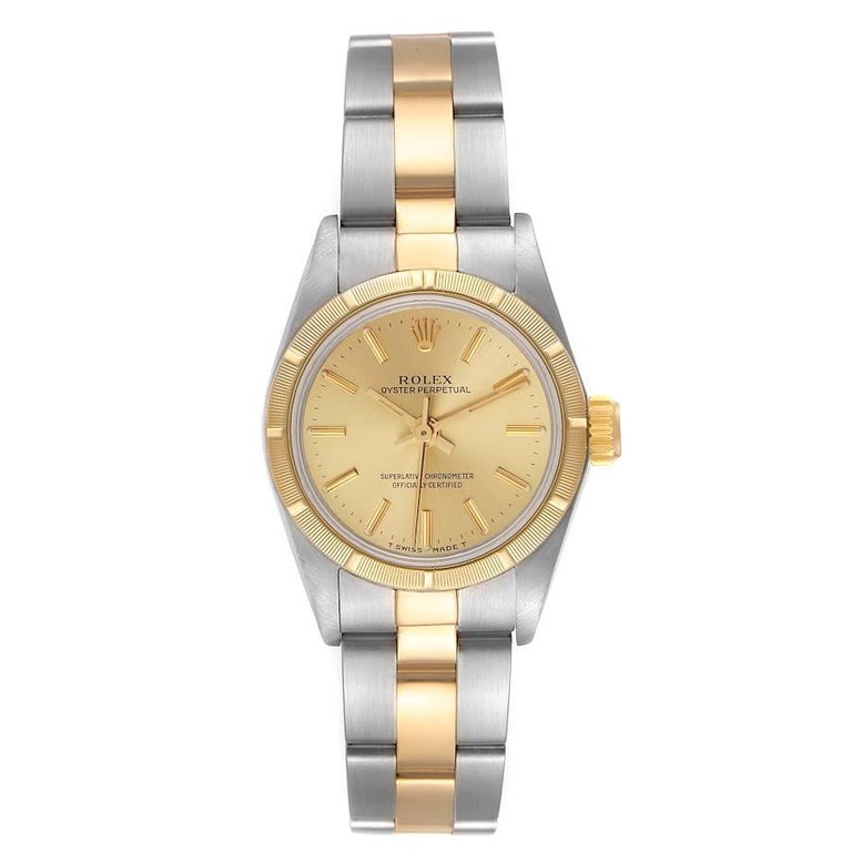Rolex Oyster Perpetual NonDate Steel Yellow Gold Ladies Watch 67233 at  1stDibs