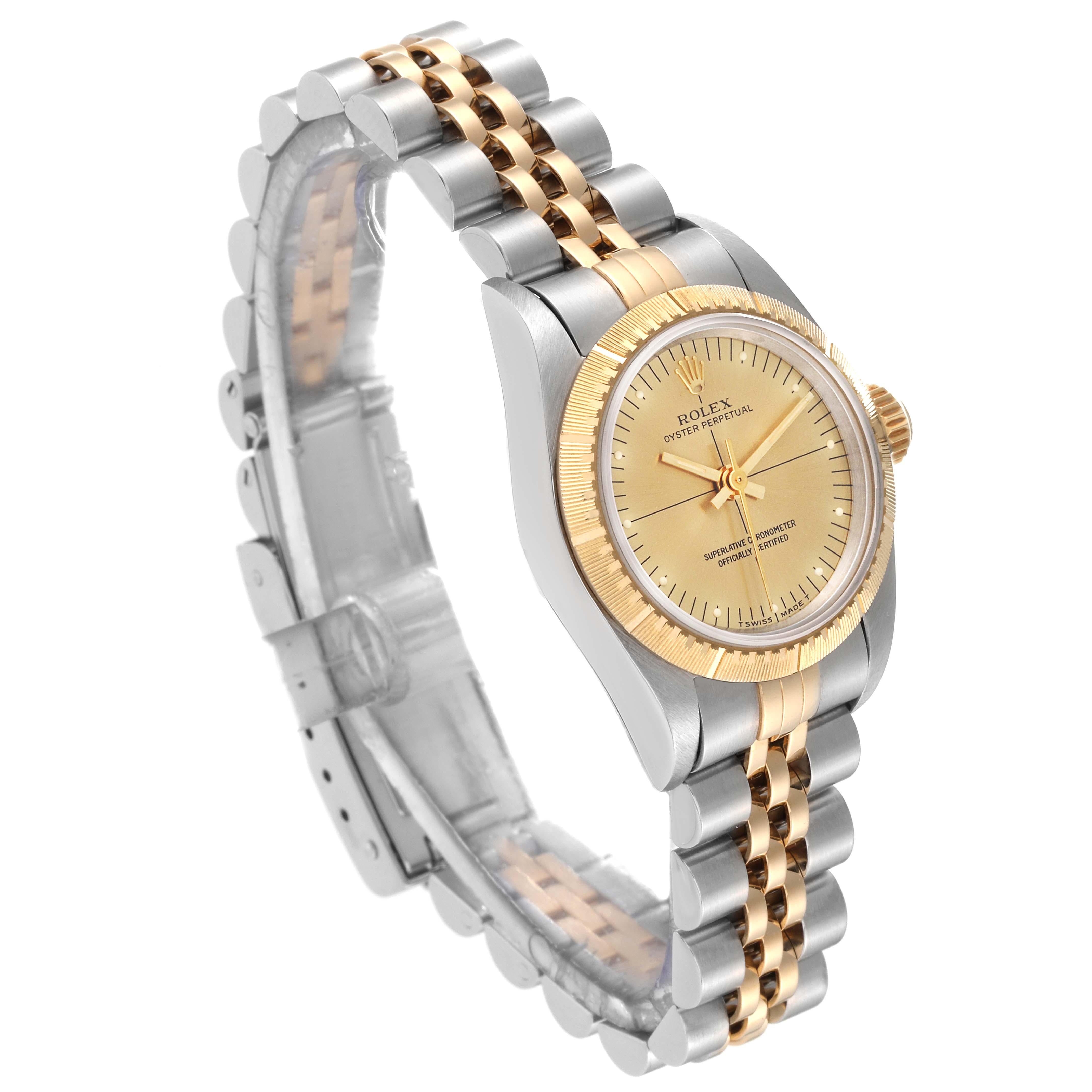Rolex Oyster Perpetual NonDate Steel Yellow Gold Ladies Watch 67243 Box Papers 6