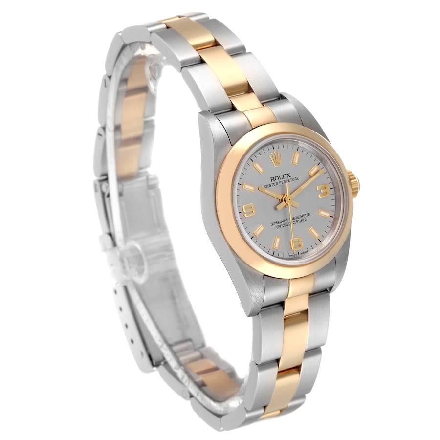 Rolex Oyster Perpetual Nondate Stahl Gelbgold Damenuhr 76183 im Zustand „Hervorragend“ in Atlanta, GA