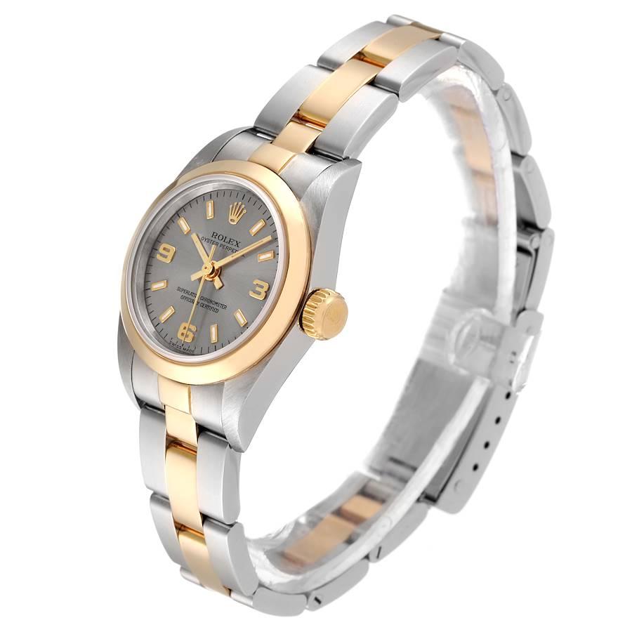 Rolex Oyster Perpetual Nondate Stahl Gelbgold Damenuhr 76183 im Angebot 1
